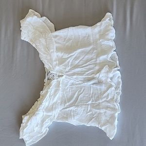 Express off the shoulder cropped peasant top